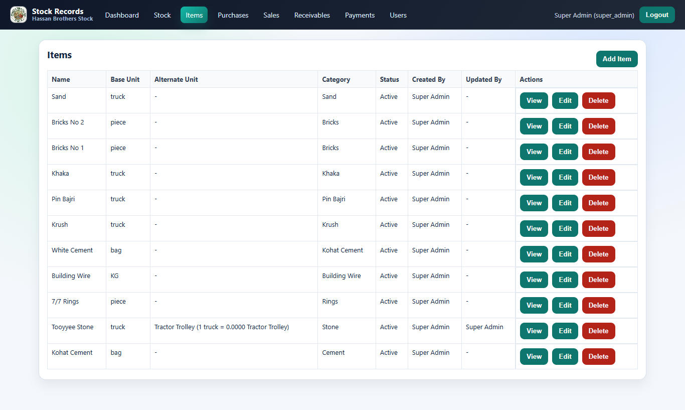 Hassan Brothers Stock Management System image 3
